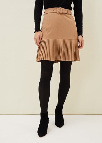 Phase Eight Annabel Pleated Skirts Brown Canada | QJMGWA-701